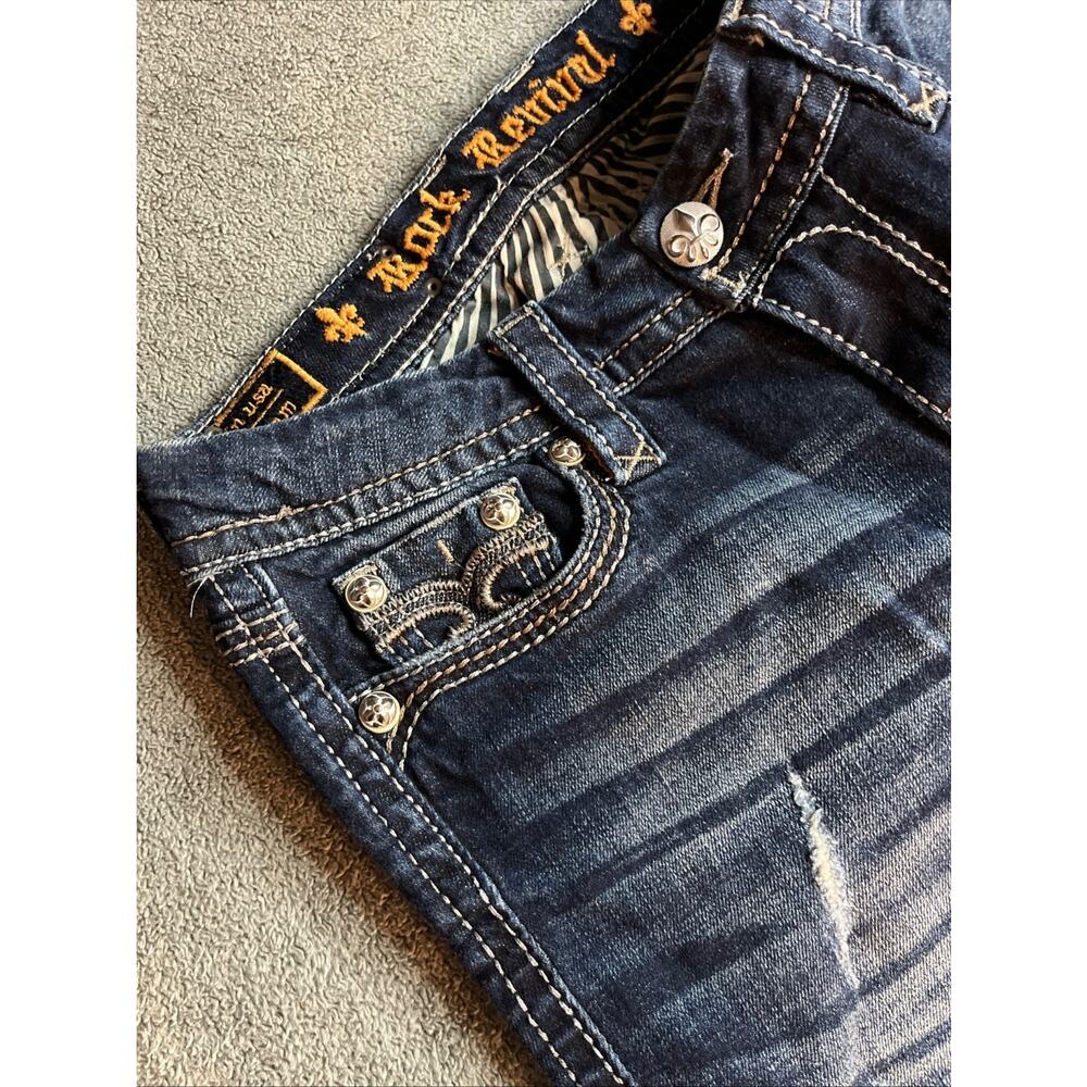 Rock Revival Women's Drew Boot Cut Distressed Jeans Low Rise Size 26 B205 - Picture 6 of 16